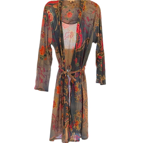 Johnny Was Multicolor Floral Nova Phoenix Robe Size L - Picture 2 of 7